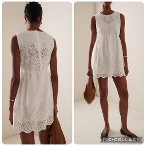 Posse XS Louisa Mini Dress White Eyelet